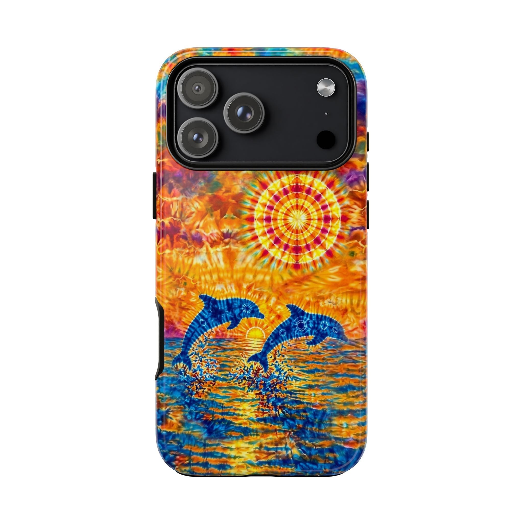 TWO DOLPHINS SUNSET WATERCOLOR PATTERN  PHONE CASE   - TLHN1205264