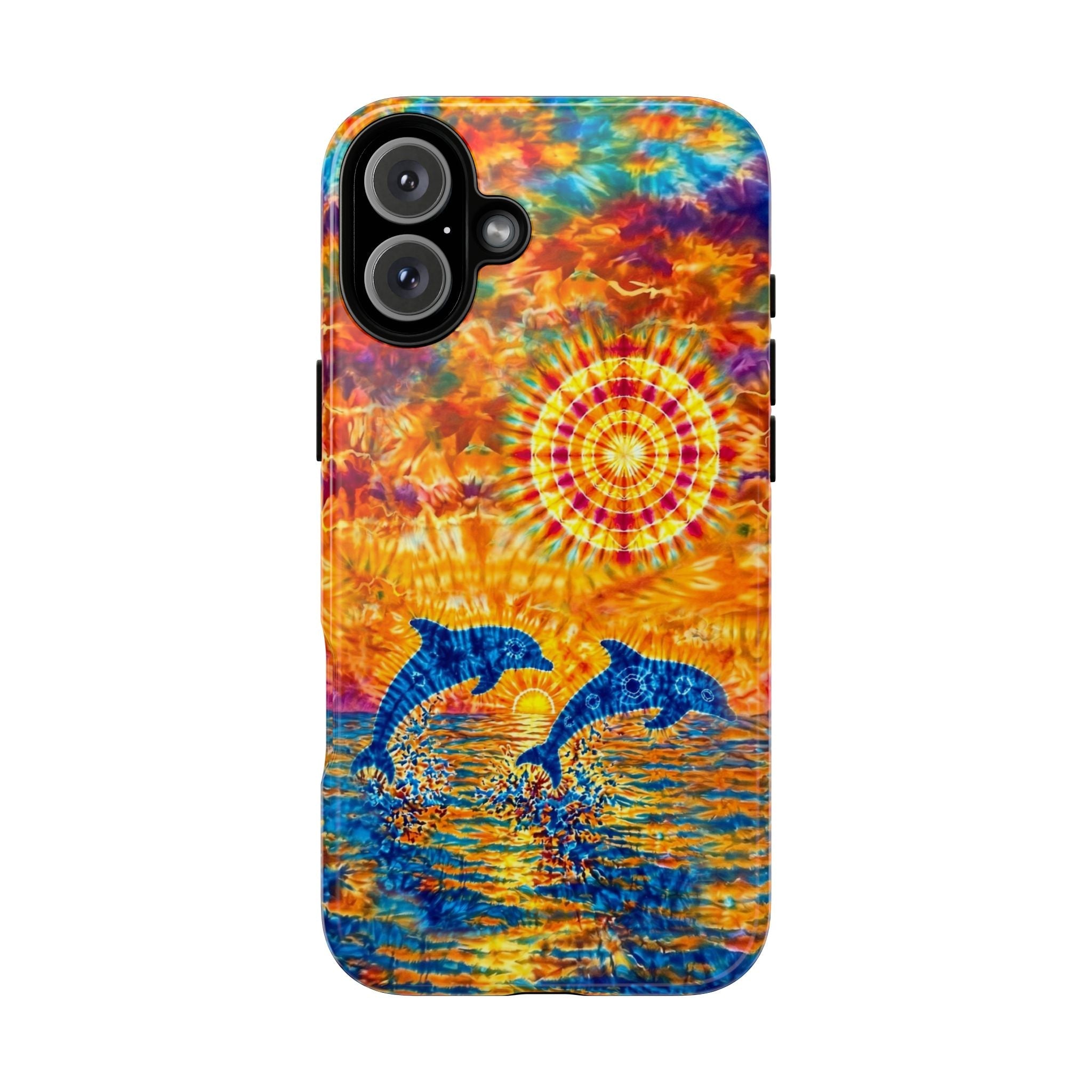 TWO DOLPHINS SUNSET WATERCOLOR PATTERN  PHONE CASE   - TLHN1205264