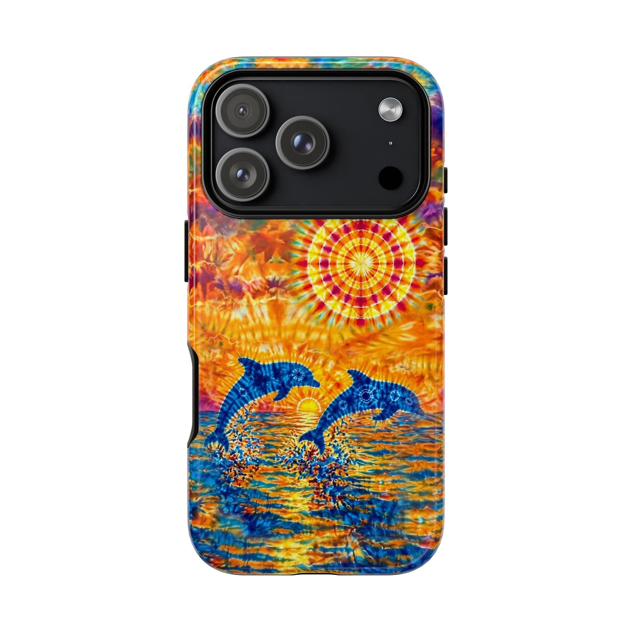 TWO DOLPHINS SUNSET WATERCOLOR PATTERN  PHONE CASE   - TLHN1205264