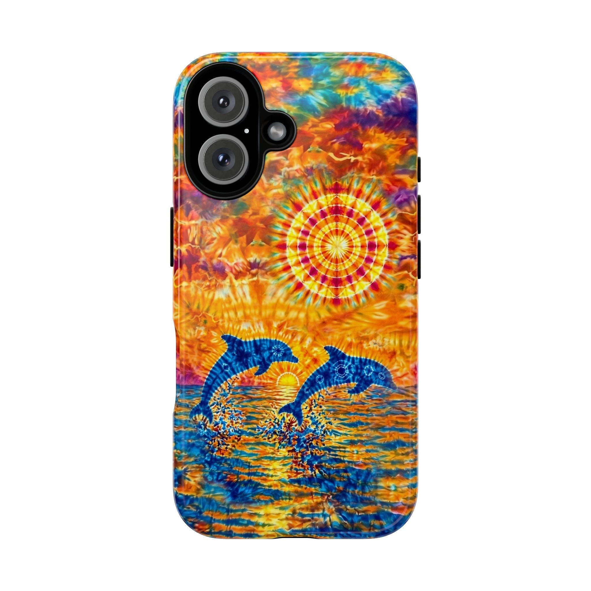 TWO DOLPHINS SUNSET WATERCOLOR PATTERN  PHONE CASE   - TLHN1205264