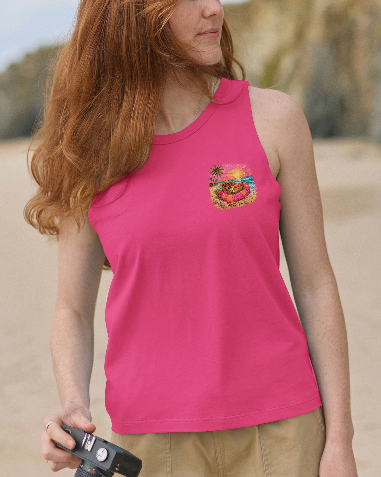 SANDY PAWS AND SALTY KISSES DACHSHUND DOG ALL OVER PRINT  - TLNO2105261