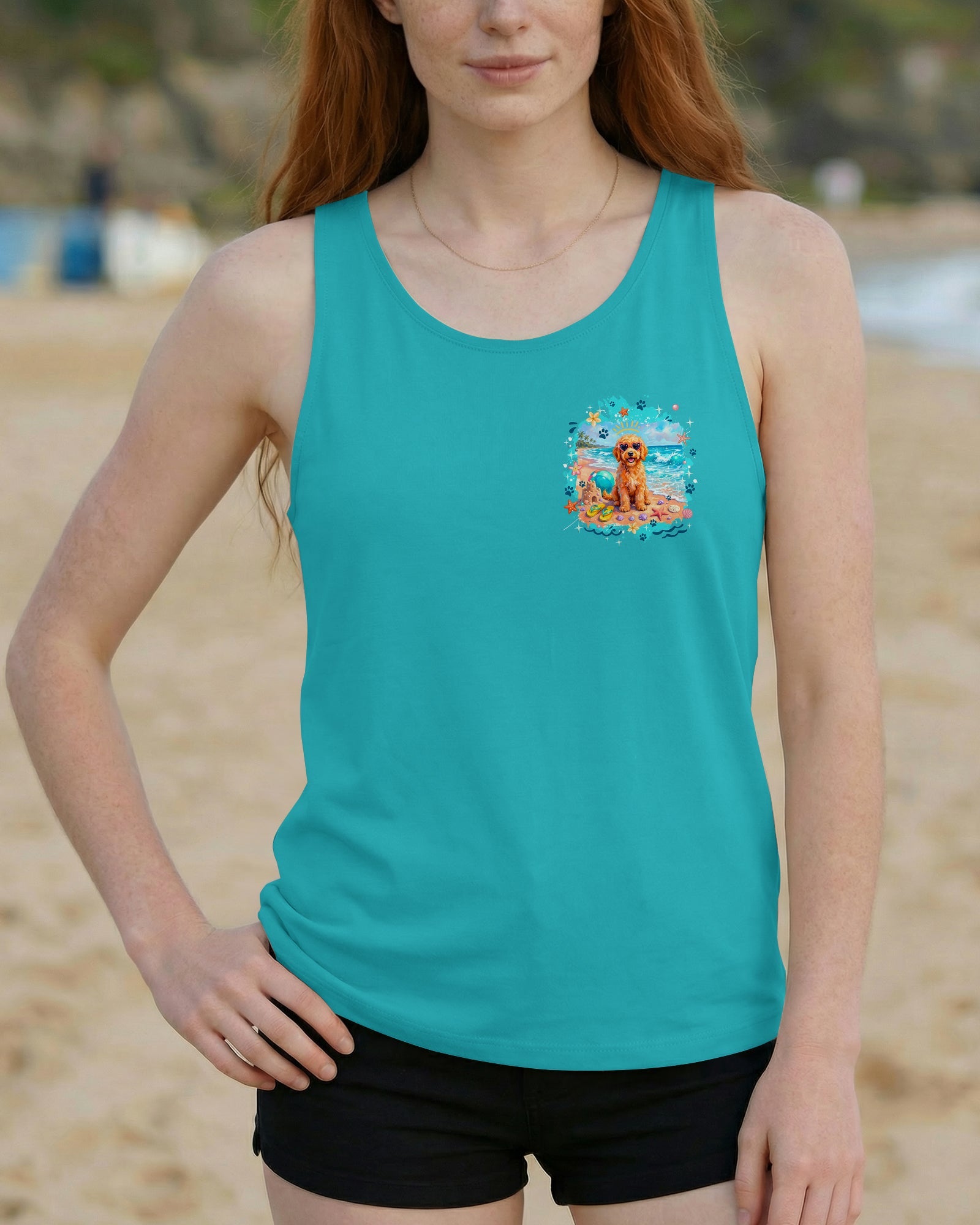 BEACH HAIR DON'T CARE GOLDEN DOODLE DOG ALL OVER PRINT - TYQY2005263